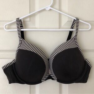 Cacique Padded Underwire Push-up Bra Cotton Spandex Black & White Size 44C